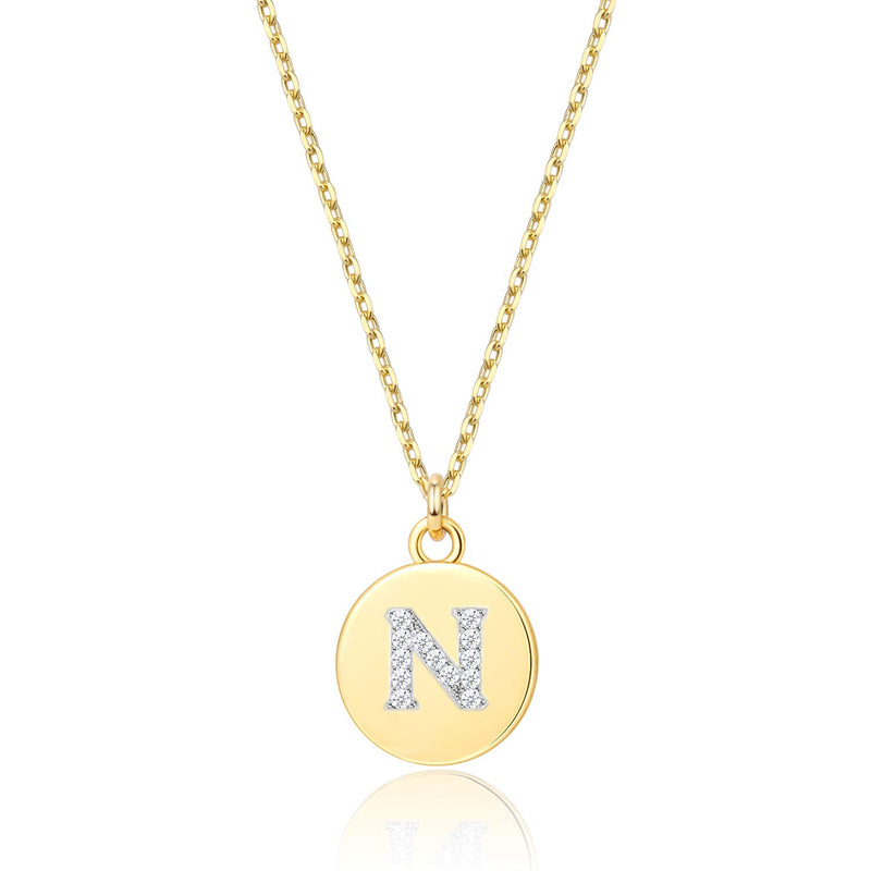 BOUTIQUELOVIN Gold Letter Necklace Small Gold Initial Letter Pendant necklaces