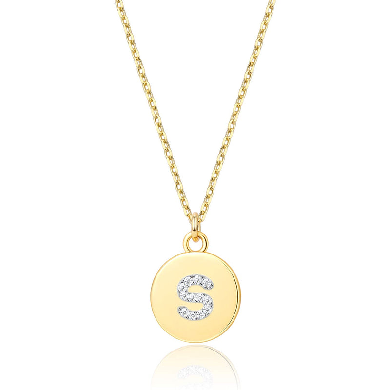 BOUTIQUELOVIN Gold Letter Necklace Small Gold Initial Letter Pendant necklaces