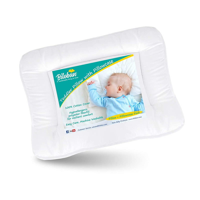 Biloban Baby Toddler Pillow for Sleeping with Pillowcase,Baby Toddler &