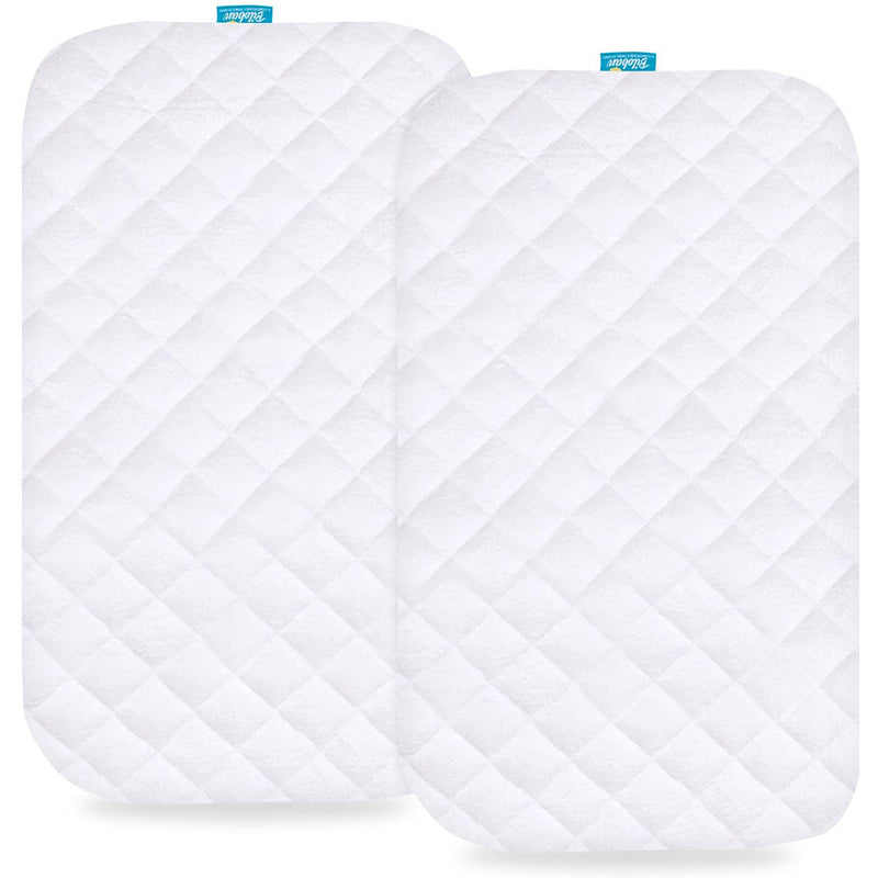 Biloban Bassinet Mattress Pad Cover , Waterproof Quilted Ultra Soft Bamboo Sleep Surface