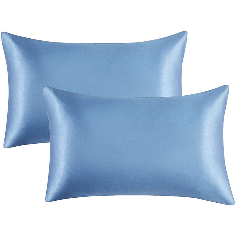 Bedsure Satin Pillowcase for Hair and Skin Queen - Silver Grey Silk Pillowcase 2 Pack