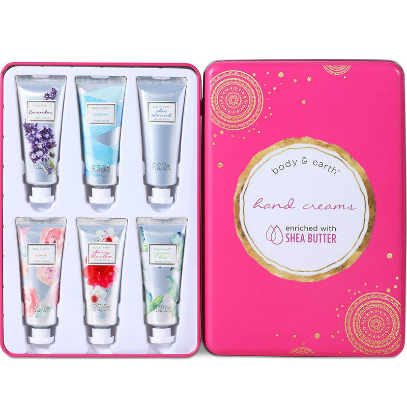 Body & Earth Hand Cream Gift Set 6 Pcs Travel Size Hand Lotion for Dry Hands Enriched