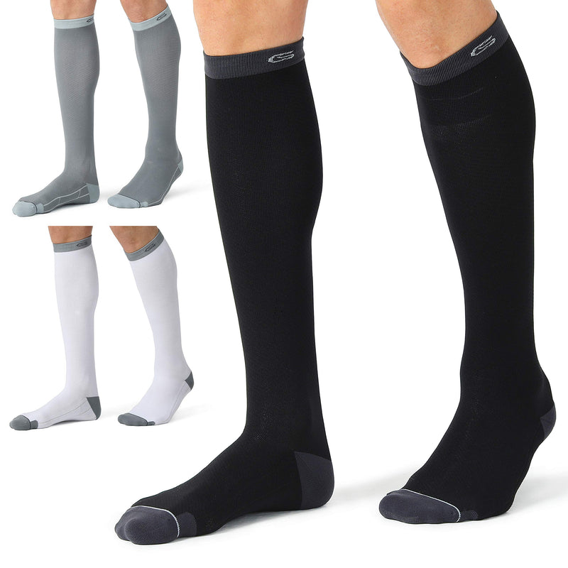 CELERSPORT 3 Pairs Compression Socks 20-30mmHg for Men and Women Nursing Socks