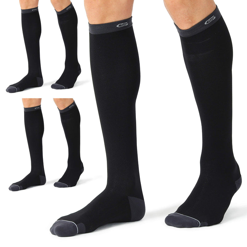 CELERSPORT 3 Pairs Compression Socks 20-30mmHg for Men and Women Nursing Socks