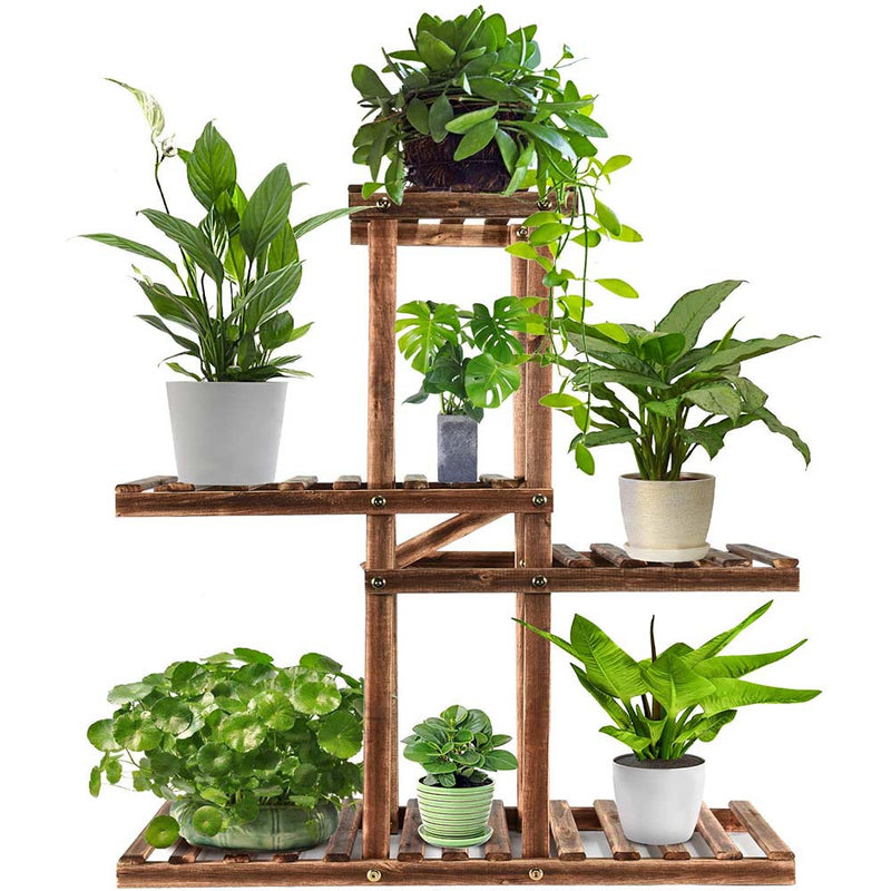 CFMOUR Wood Plant Stand, Plant Shelf Multi Tier Garden Shelf,Plant Shelves Holder Stand