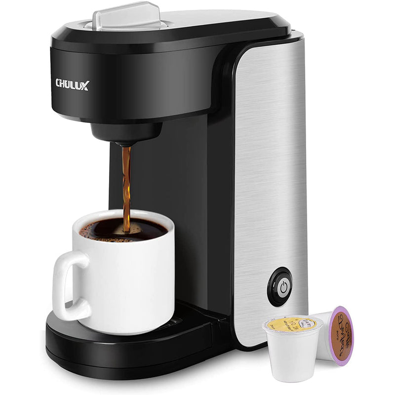 CHULUX Stainless Steel Single Serve Coffee Maker for Capsule ,Visiable Gradient Water Reservoir