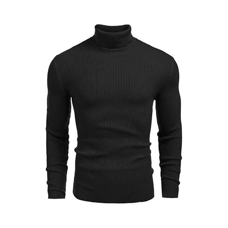 COOFANDY Mens Ribbed Slim Fit Knitted Pullover Turtleneck Sweater