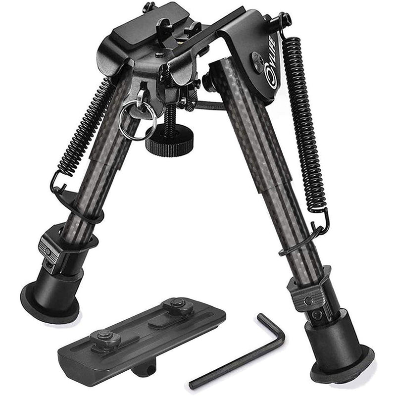 CVLIFE 6-9 Inches Carbon Fiber Bipod Rifle Bipod with Adapter for M-Rail