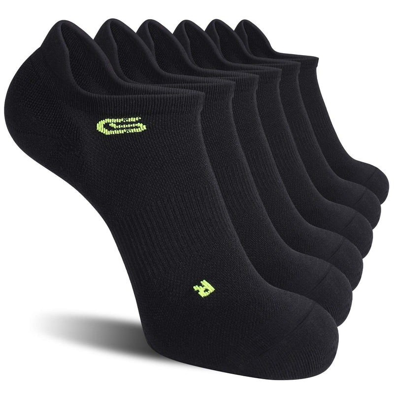 CelerSport 6 Pack Ankle Compression Running Socks for Men, Low Cut Athletic Socks with Arch Support