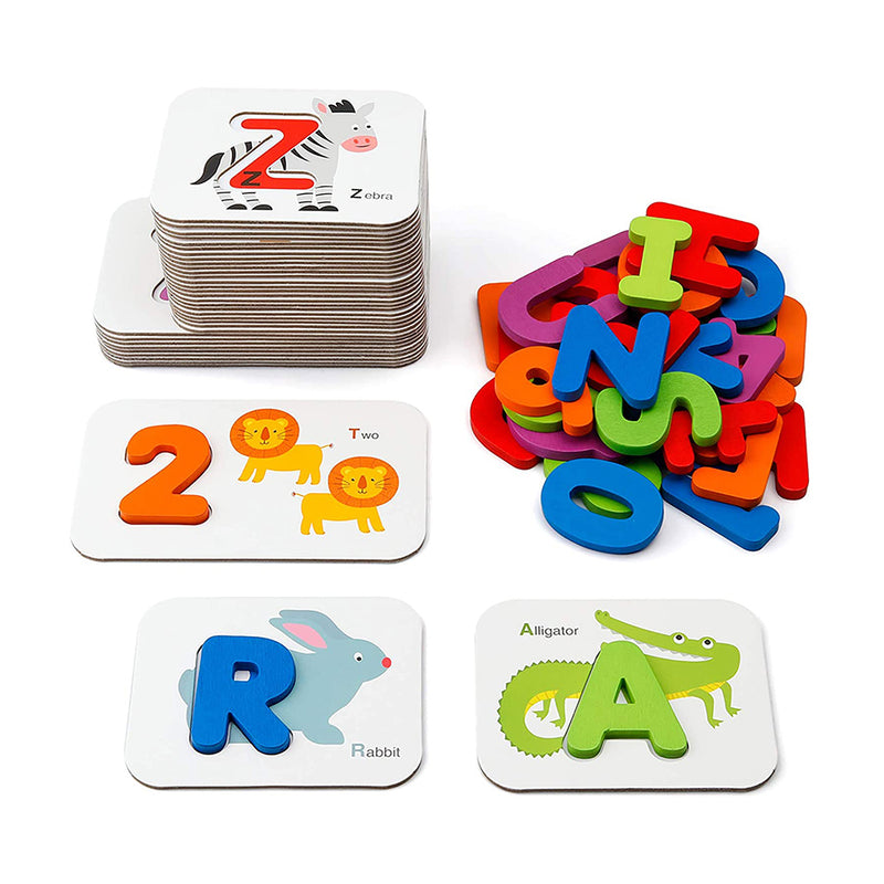 Coogam Numbers and Alphabets Flash Cards Set, Montessori Educational Toys