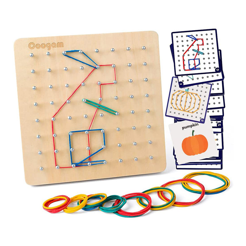 Coogam Wooden Geoboard Mathematical Manipulative Material Array Block