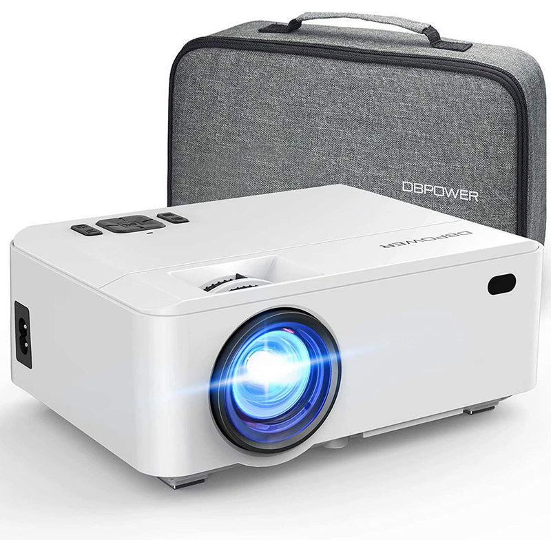 DBPOWER Projector,RD-820 Mini Projector Portable Video Projector with Carrying Case 5500Lux 1080P and 200&