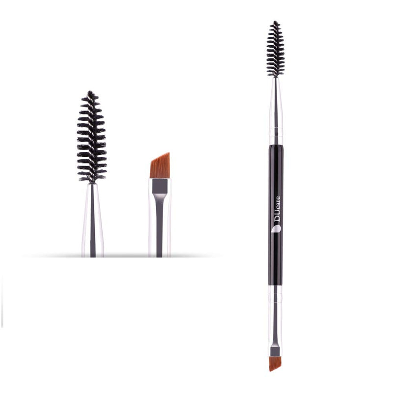 DUcare Duo Eyebrow Brush - Professional Angled Eye Brow Brush and Spoolie Brush 2pcs