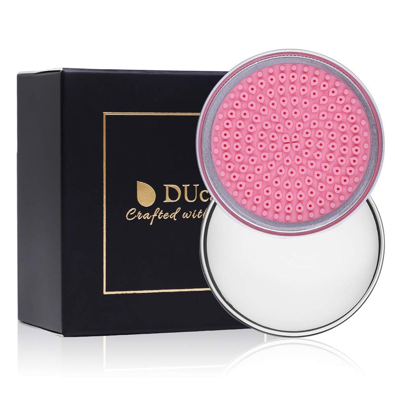 DUcare Makeup Brush Cleaner Set: Solid Soap Cleanser & Color Removal Sponge - Easy to Clean Blenders Brushes