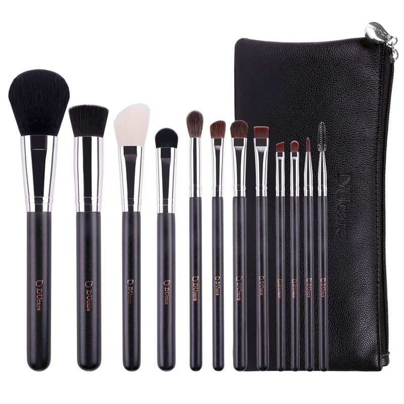 DUcare Makeup Brushes 15 Pcs Rose Makeup Brush Set Premium Synthetic Kabuki Blending Face Powder Blush