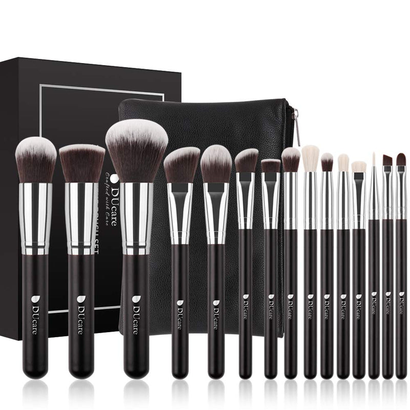 DUcare Makeup Brushes 15 Piece Makeup Brushes Set with Bag Premium Synthetic Kabuki