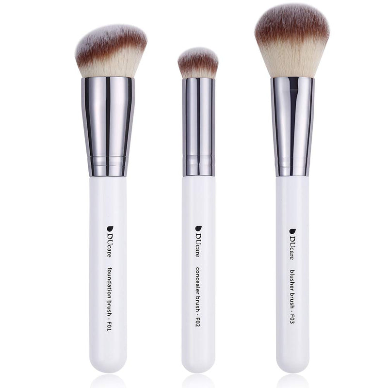 DUcare Makeup Kabuki Brushes 3Pcs Foundation Brush& Concealer Brush& Blusher Brush Face Blush