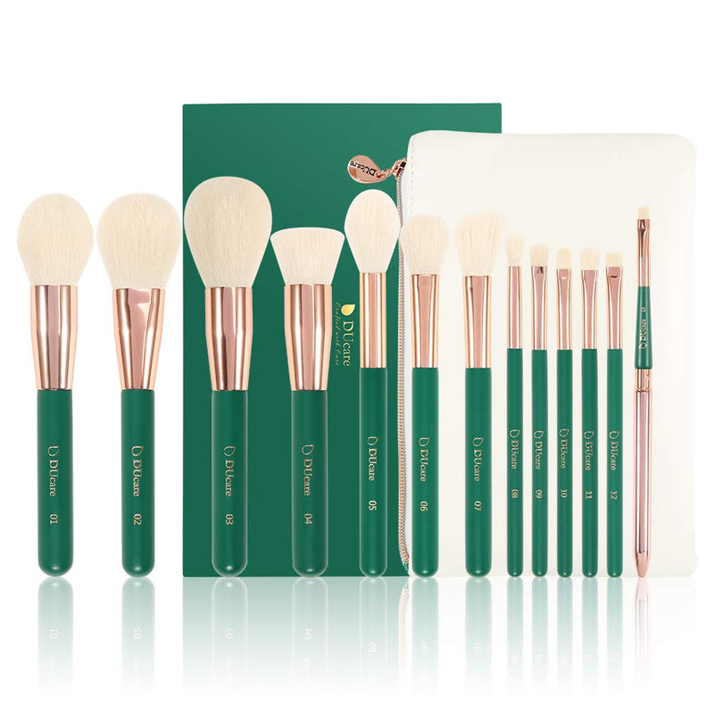 DUcare Professional Makeup Brush set Green Makeup Brushes 20Pcs with Silicone Face Mask Brush Kabuki