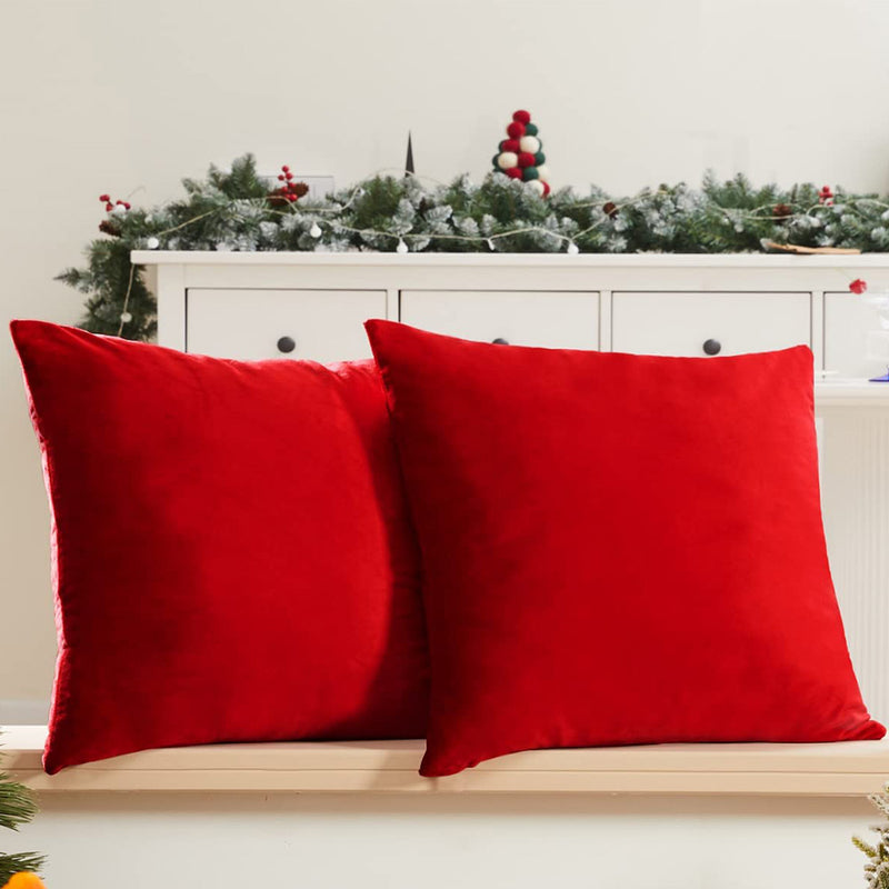 Deconovo Decorative Velvet Throw Pillow Covers for Sofa Set of 2