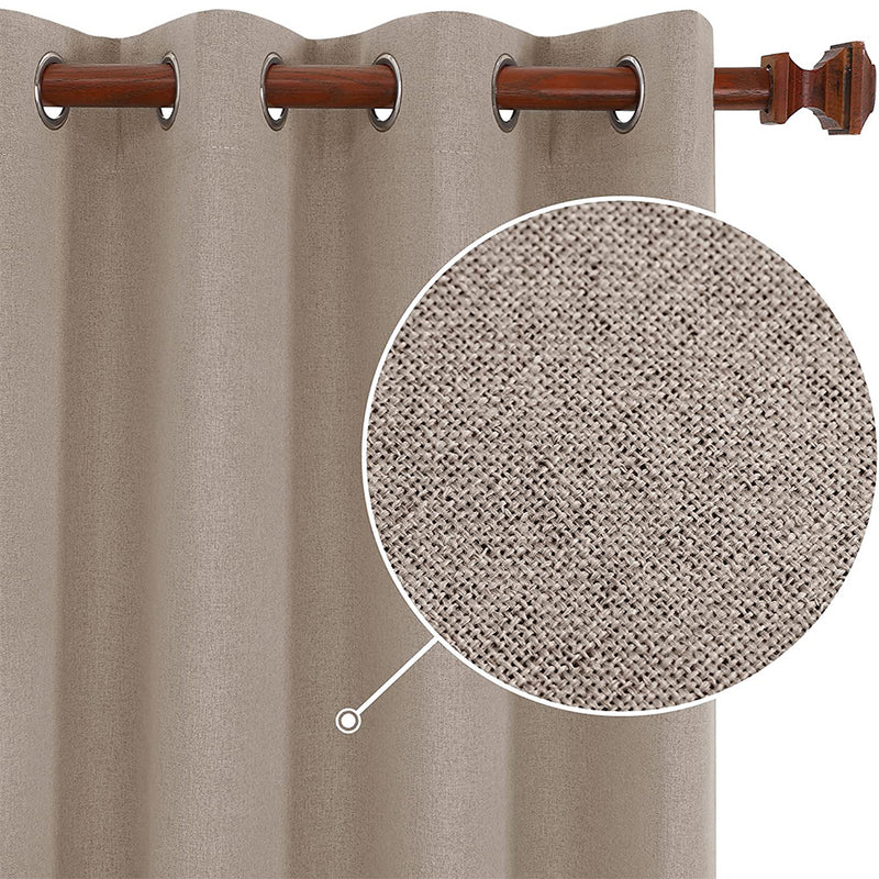 Deconovo Full Blackout Curtains, Thermal Insulated Linen Drapes