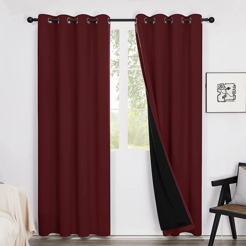 Deconovo Total Blackout Doubled Curtains, 100% Full Light Block