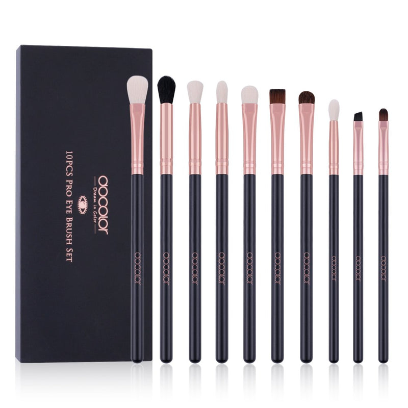 Docolor 6Pcs Double Ended Makeup Brush Set Professional Foundation Eyeshadow Blending Eyebrow Travel Kits