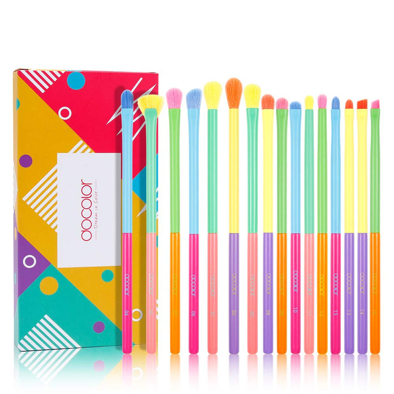 Docolor Makeup Brushes 15 Pcs Colourful Makeup Brush Set Premium Synthetic Kabuki- Dream of Color