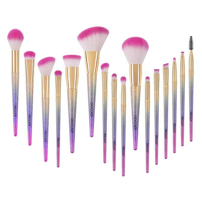 Docolor Makeup Brushes, 16Pcs Professional Fantasy Make Up Brush Set with Rainbow Box