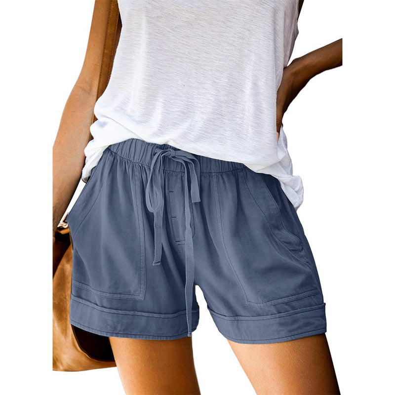 Dokotoo Womens Comfy Drawstring Casual Elastic Waist Pocketed Shorts