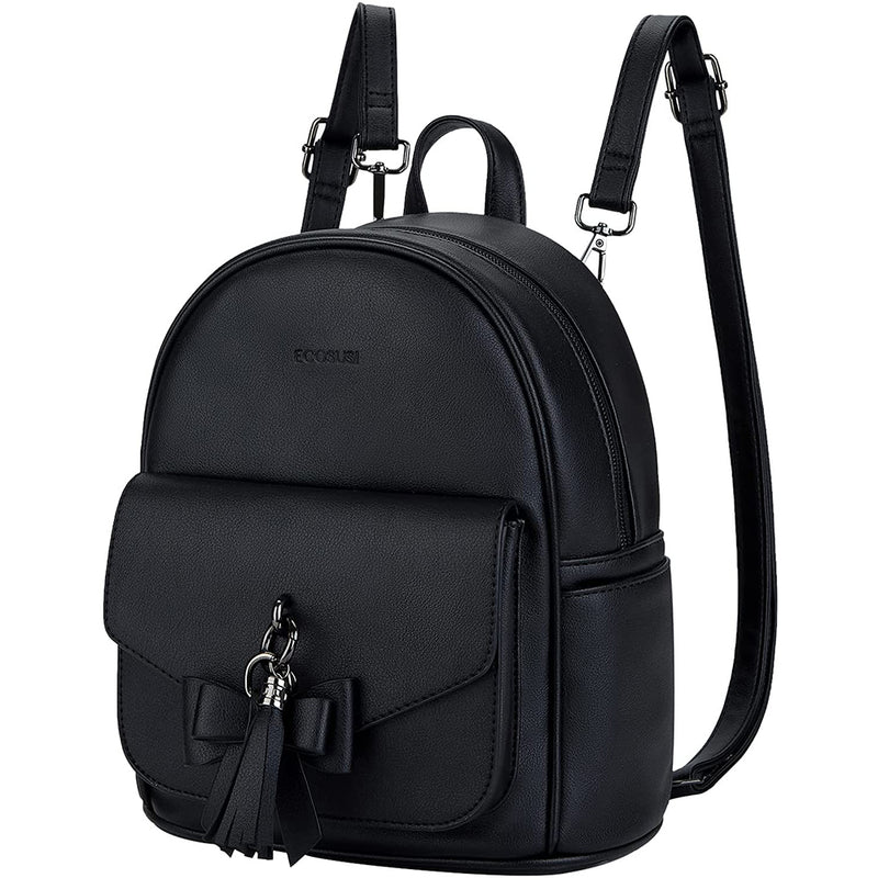 ECOSUSI Mini Backpack Cute Bowknot Small Backpack Purse Girls Leather Bookbag