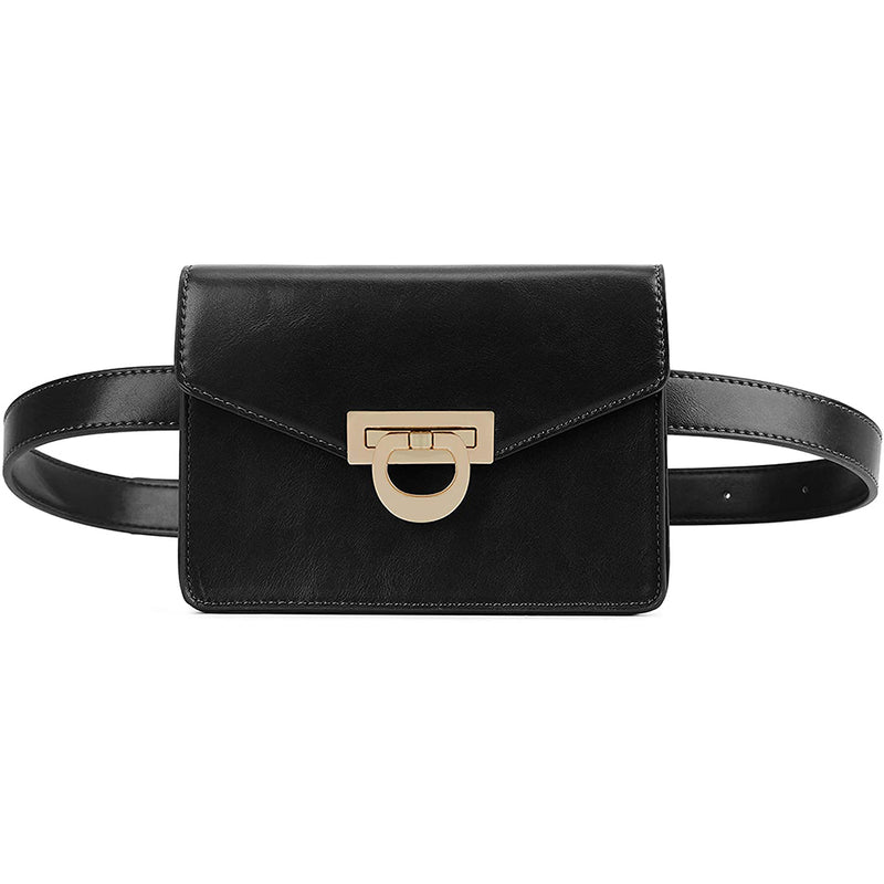 ECOSUSI Upgraded Fanny Pack PU Leather Belt Bag Waist Bag Fashion Pouch Small Purse