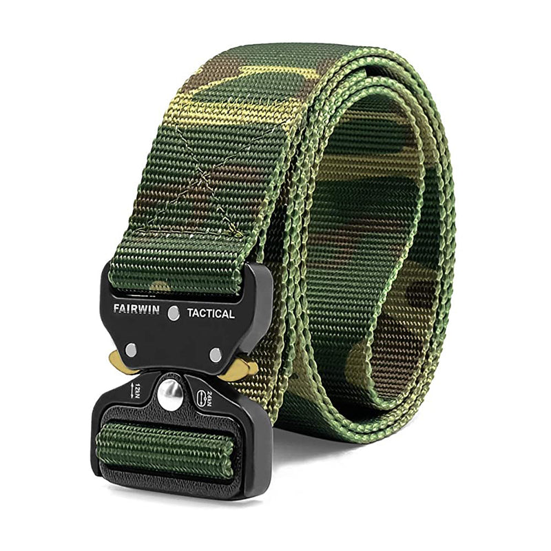 FAIRWIN Tactical Belt, Military Style Quick-Release Metal Buckle Belt