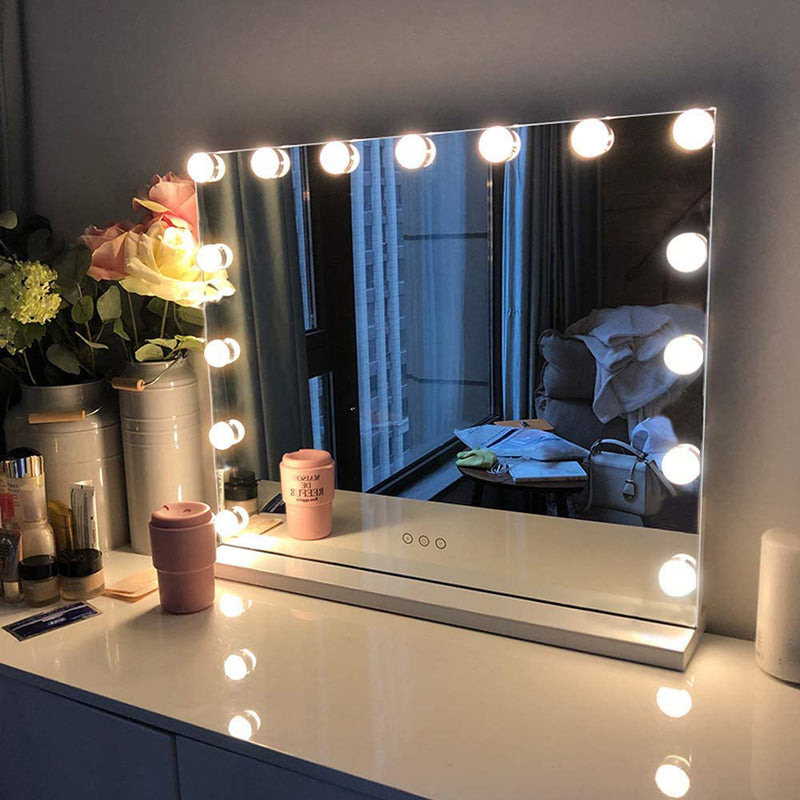 FENCHILIN Hollywood Lighted Makeup Mirror with 15 Dimmable LED Bulbs