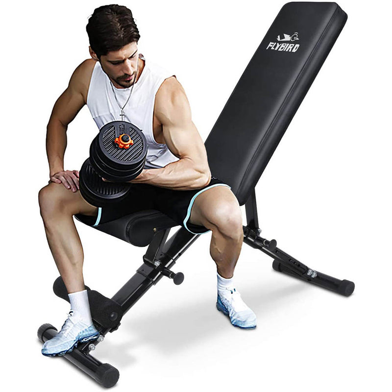 FLYBIRD Weight Bench, Adjustable Strength Training Bench for Full Body Workout