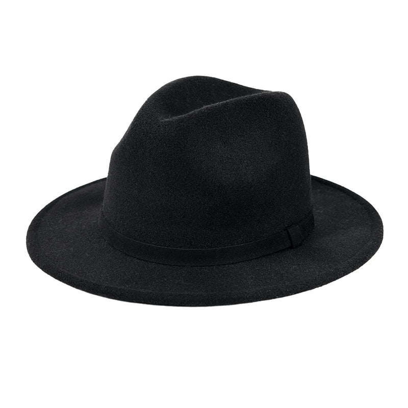 FURTALK Fedora Hats Wide Brim Felt Fedora Hat  Wool Belt Buckle Fedora Hat