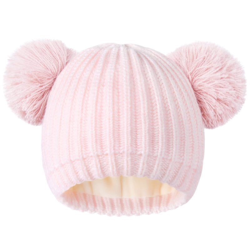 FURTALK Toddler Winter Hat Pom Beanie Fleece Lined Knit Hats for Baby Kids Boys Girls 1-3 Years
