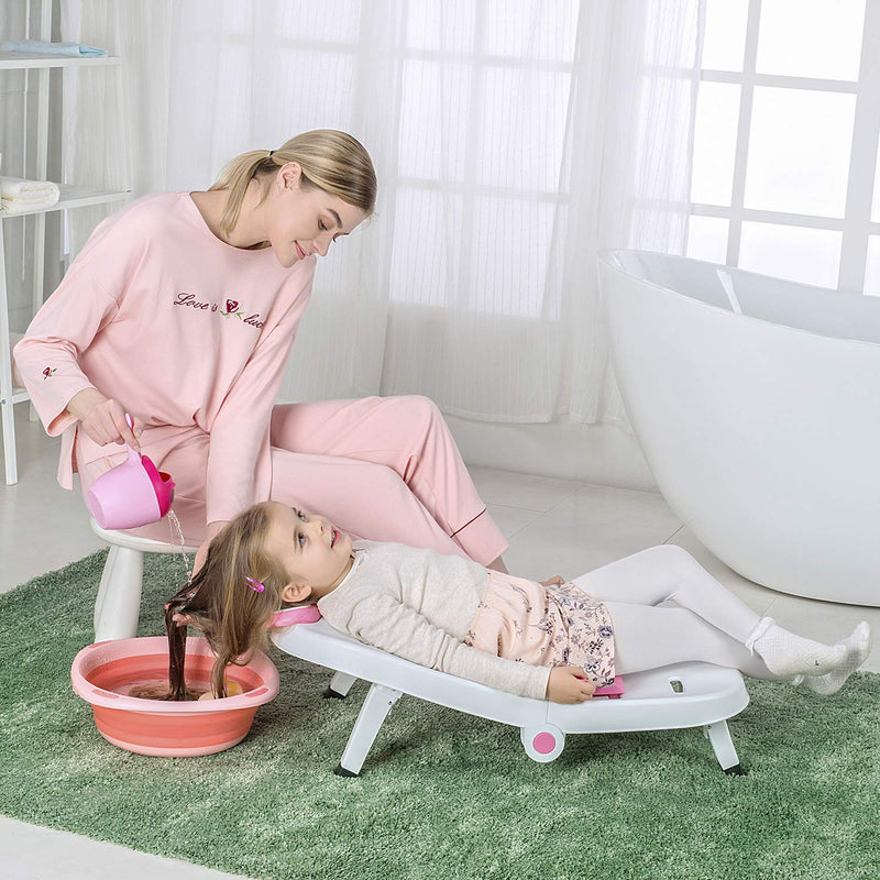 Fedicelly Toddler Shampoo Chair Bather Girls, Kids Hair Washing Bath Seat, Hair Rinser Salon Chair