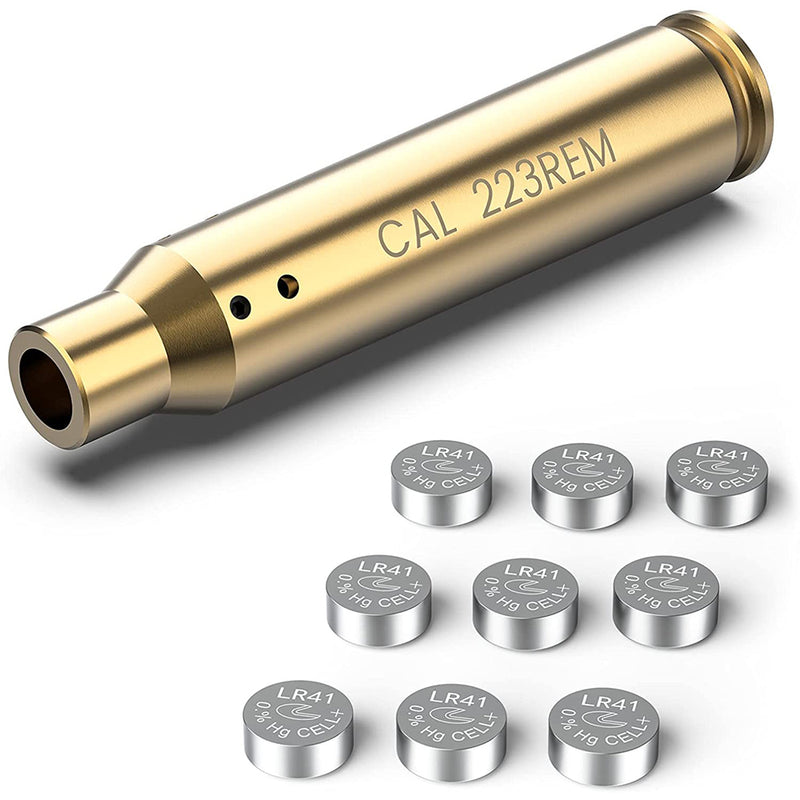 Feyachi Bore Sight .223 Rem 5.56mm NATO Red Laser Boresighter for Cal 223 556 with 3 Sets of Batteries