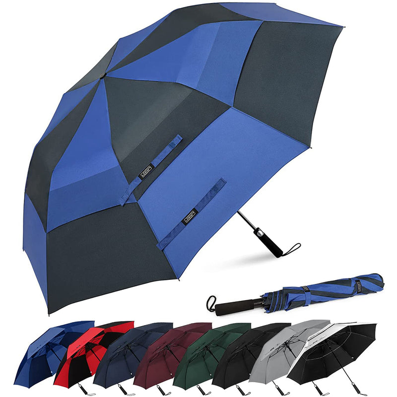 G4Free 62 Inch Portable Golf Umbrella Automatic Open Large Oversize Vented Double Canopy Windproof