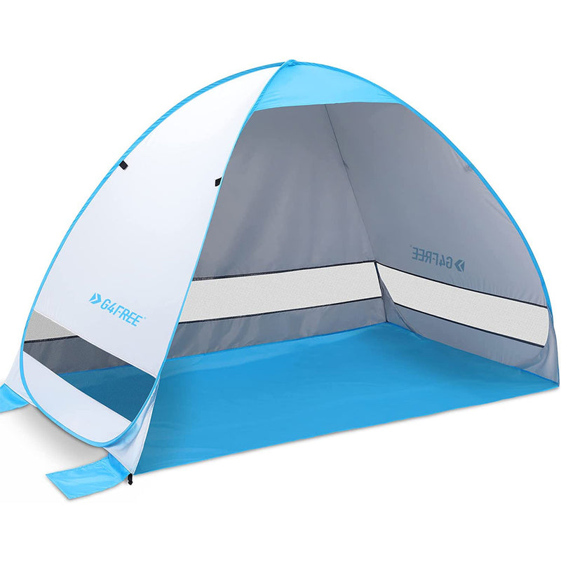 G4Free Large Pop up Beach Tent Automatic Sun Shelter Outdoor Cabana Sun Umbrella 3-4 Person