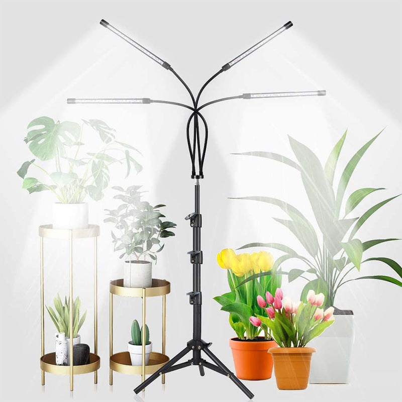 GHodec 4-Head Grow Light with Stand, Floor Plant Light for Indoor Plants