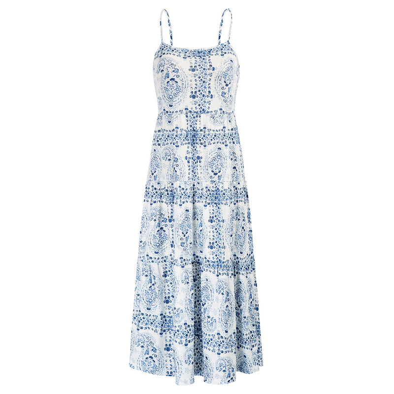 GRACE KARIN Womens Spaghetti Strap Tiered Long Maxi Dress Casual Loose Flowy Swing Sundress