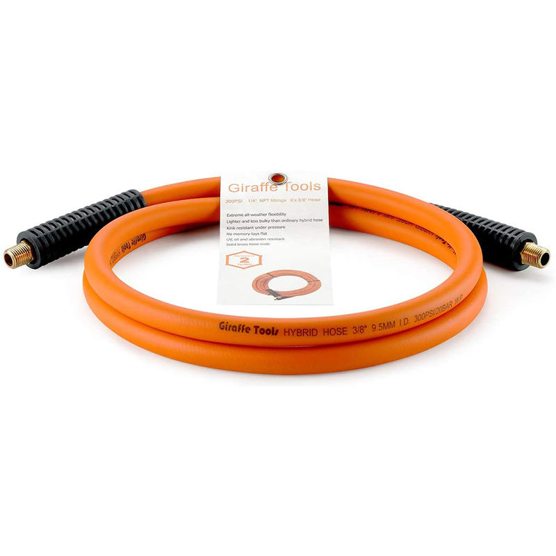 Giraffe Hybrid Lead-in Air Hose, 3/8 inch x 6 ft, 1/4 in.