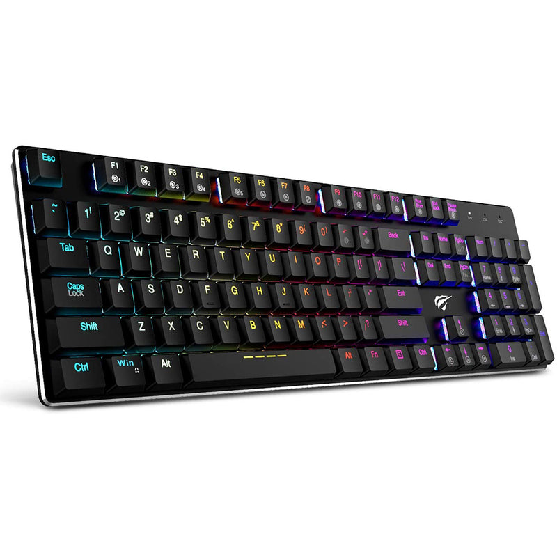 HAVIT Mechanical Keyboard RGB Backlit Wired Gaming Keyboard Extra-Thin & Light