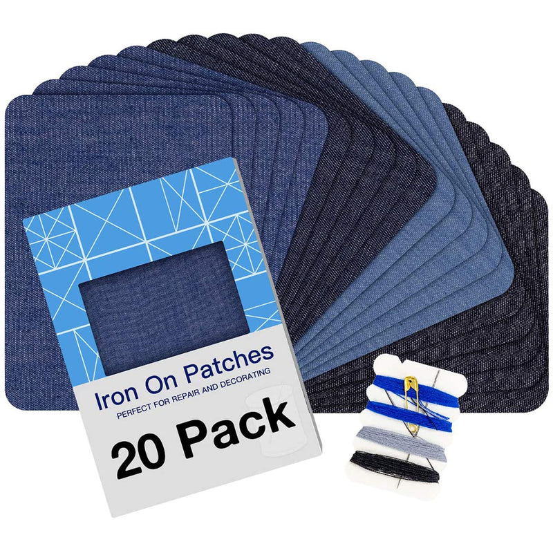 HTVRONT Iron on Patches for Clothing Repair 20PCS, Patches Kit 3" by 4-1/4"