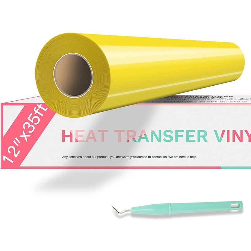 HTVRONT HTV Vinyl Rolls Heat Transfer Vinyl - 12" x 35ft HTV Vinyl for Shirts, Iron on Vinyl for Cricut & Cameo