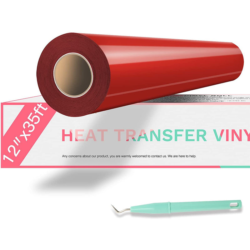 HTVRONT HTV Vinyl Rolls Heat Transfer Vinyl - 12" x 35ft HTV Vinyl for Shirts, Iron on Vinyl for Cricut & Cameo