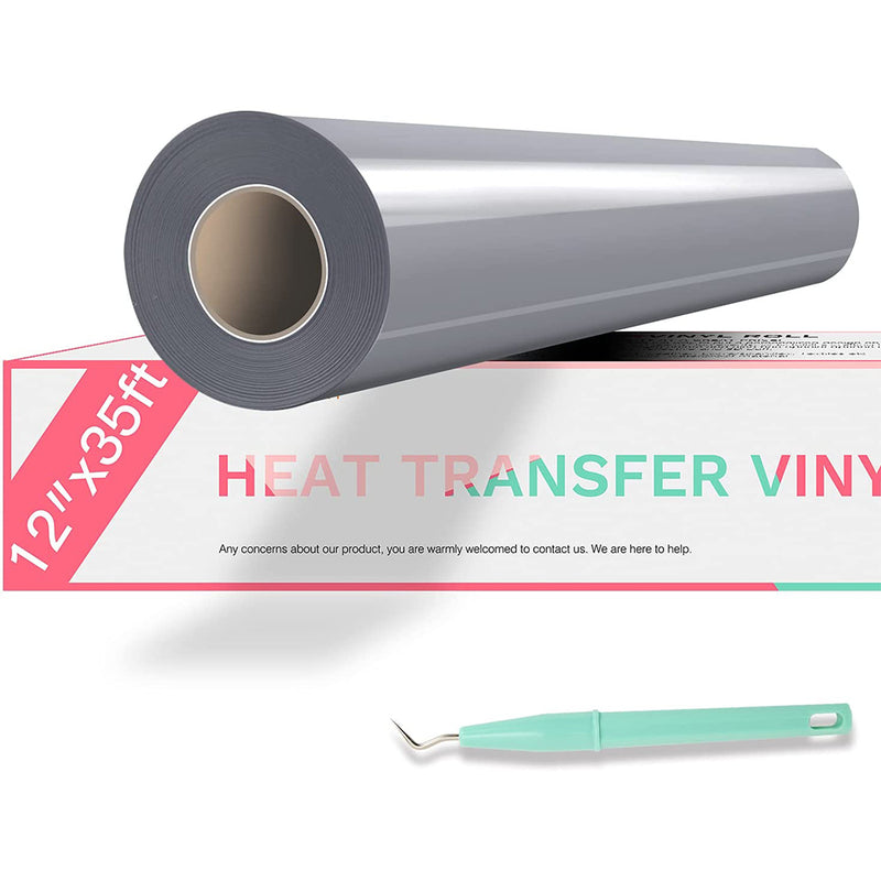 HTVRONT HTV Vinyl Rolls Heat Transfer Vinyl - 12" x 35ft HTV Vinyl for Shirts, Iron on Vinyl for Cricut & Cameo