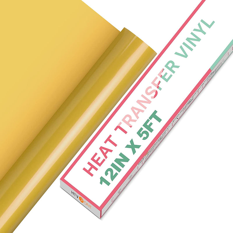 HTVRONT HTV Vinyl Rolls Heat Transfer Vinyl - 12" x 5ft HTV Vinyl for Shirts, Iron on Vinyl