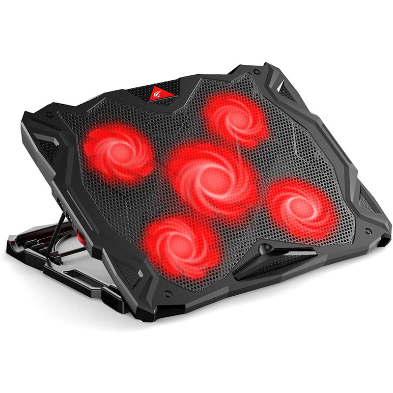 Havit Laptop Cooling Pad Computer Quiet Cooler with 5 Quiet Fans and 2 USB Ports, Portable Cooling Stand